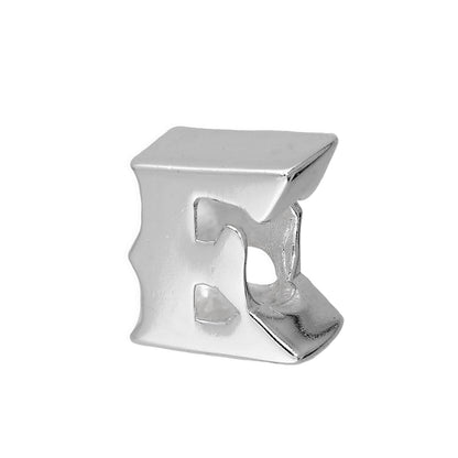 Sterling Silver Alphabet Letter Bead Charm A - Z