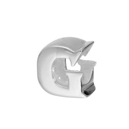 Sterling Silver Alphabet Letter Bead Charm A - Z
