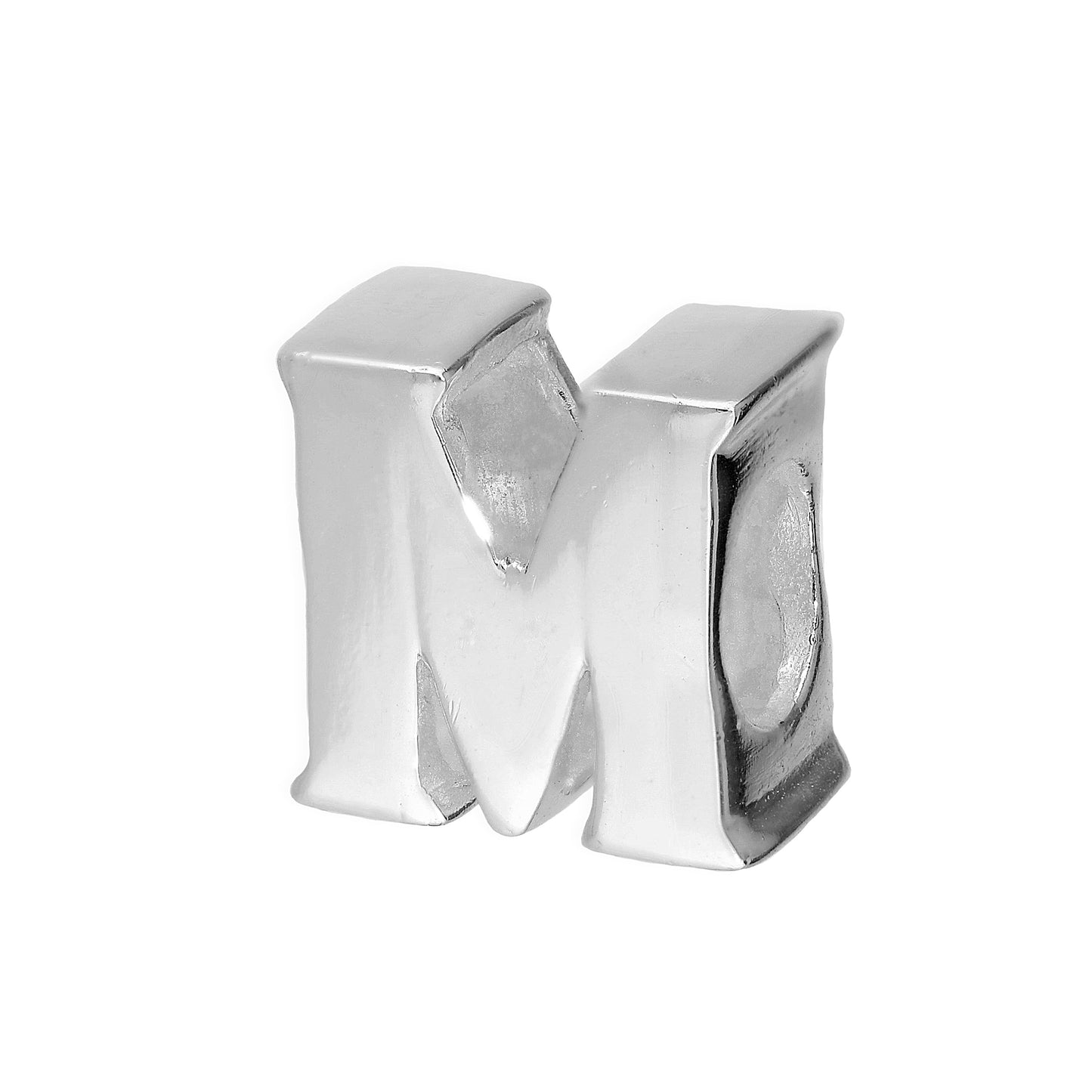 Sterling Silver Alphabet Letter Bead Charm A - Z
