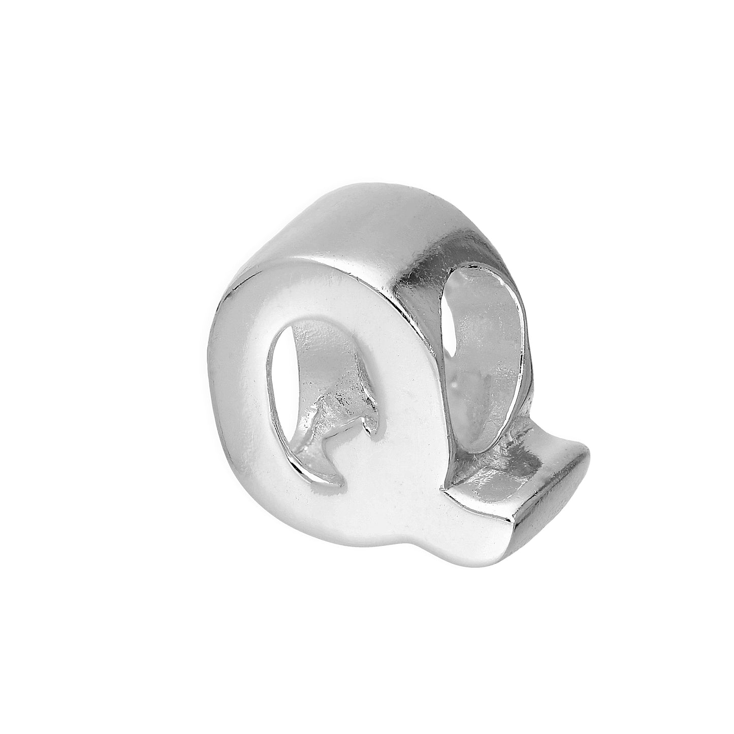 Sterling Silver Alphabet Letter Bead Charm A - Z