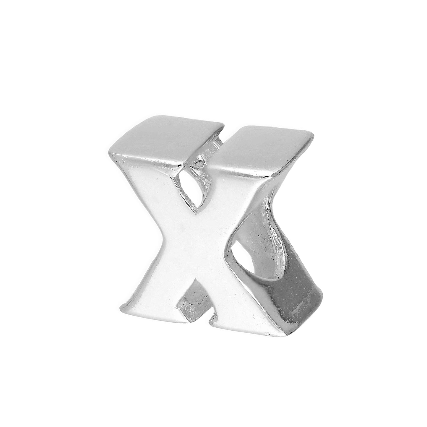 Sterling Silver Alphabet Letter Bead Charm A - Z