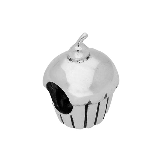 Sterling Silver Cupcake Bead Charm