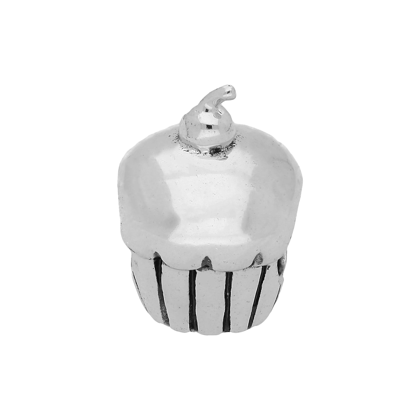 Sterling Silver Cupcake Bead Charm