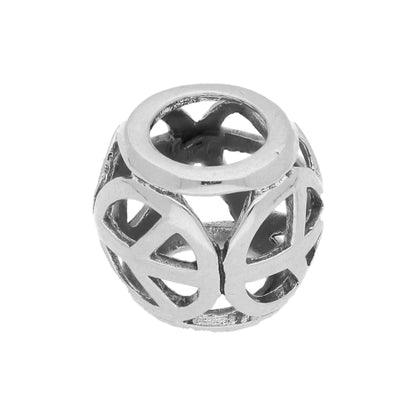 Sterling Silver Cut Out Peace Sign Bead Charm