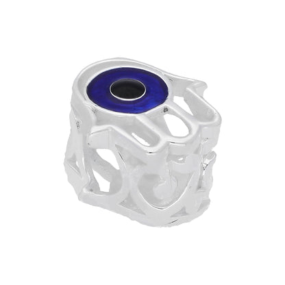Sterling Silver Enamelled Hamsa Symbol Bead Charm