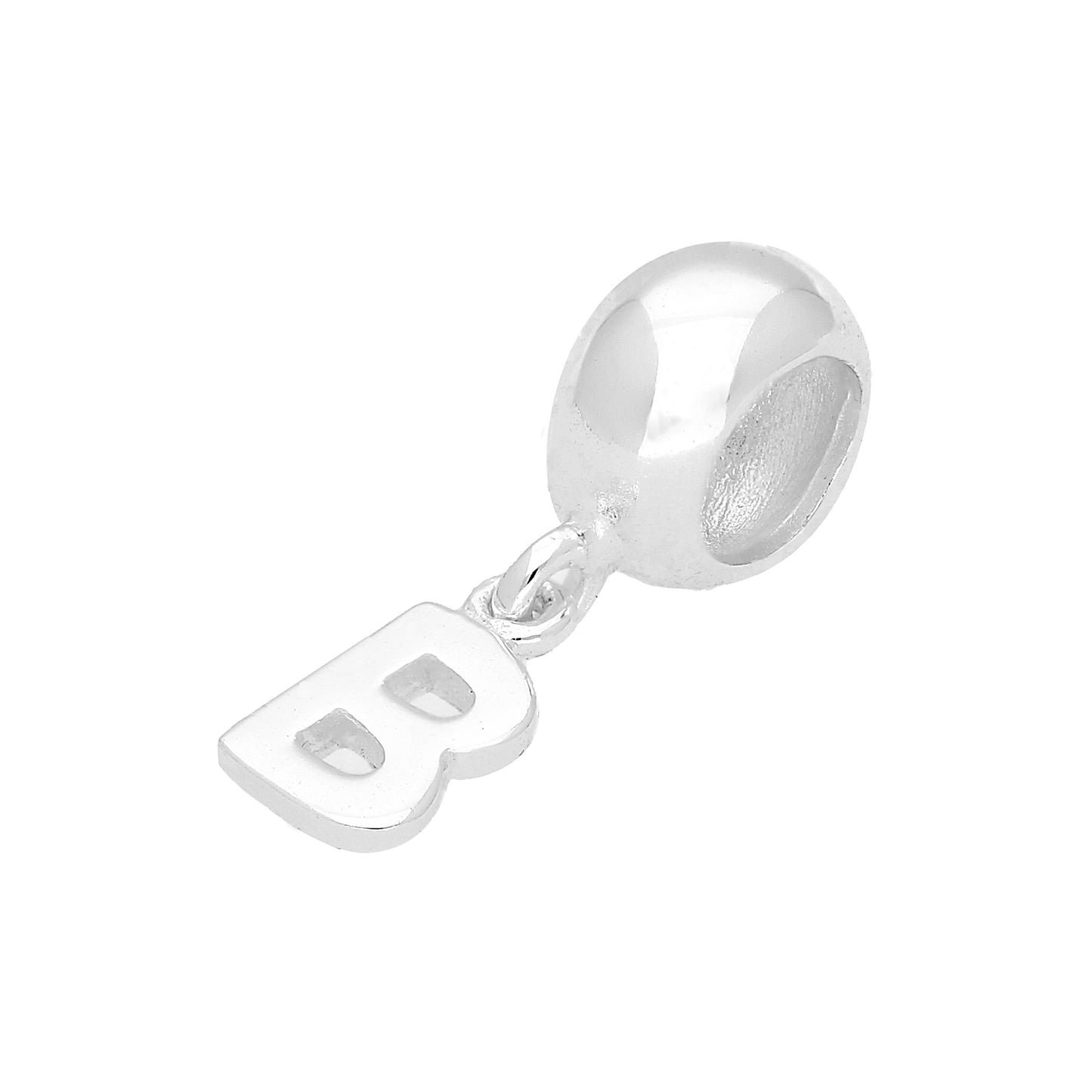 Sterling Silver Hanging Alphabet Letter Bead Charm A - Z