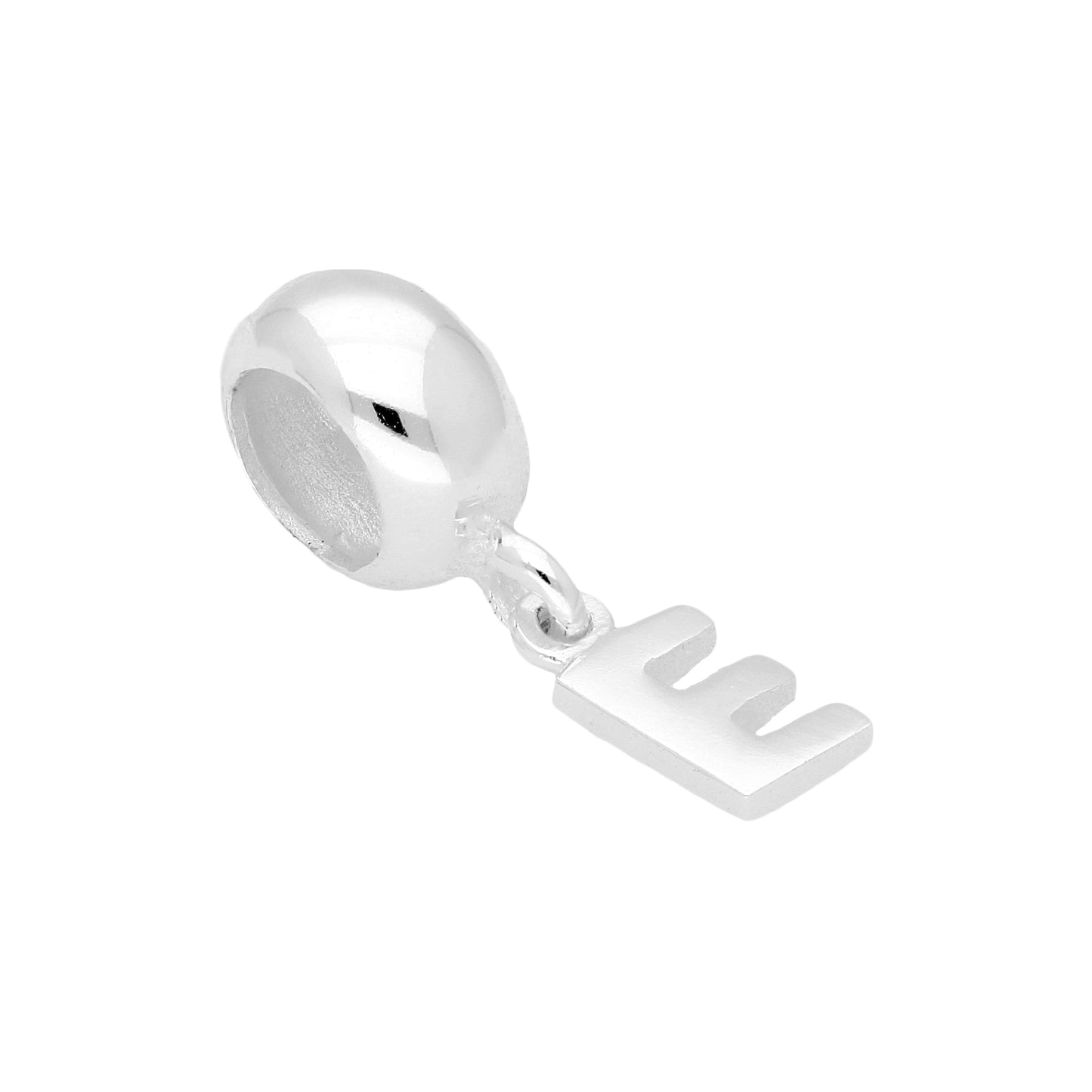 Sterling Silver Hanging Alphabet Letter Bead Charm A - Z