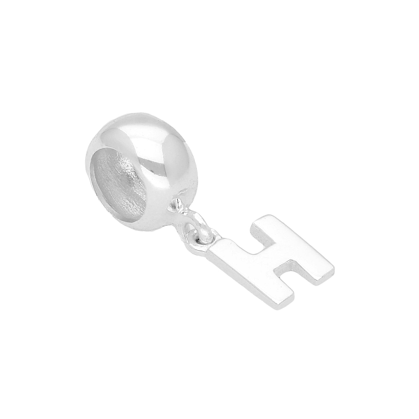 Sterling Silver Hanging Alphabet Letter Bead Charm A - Z