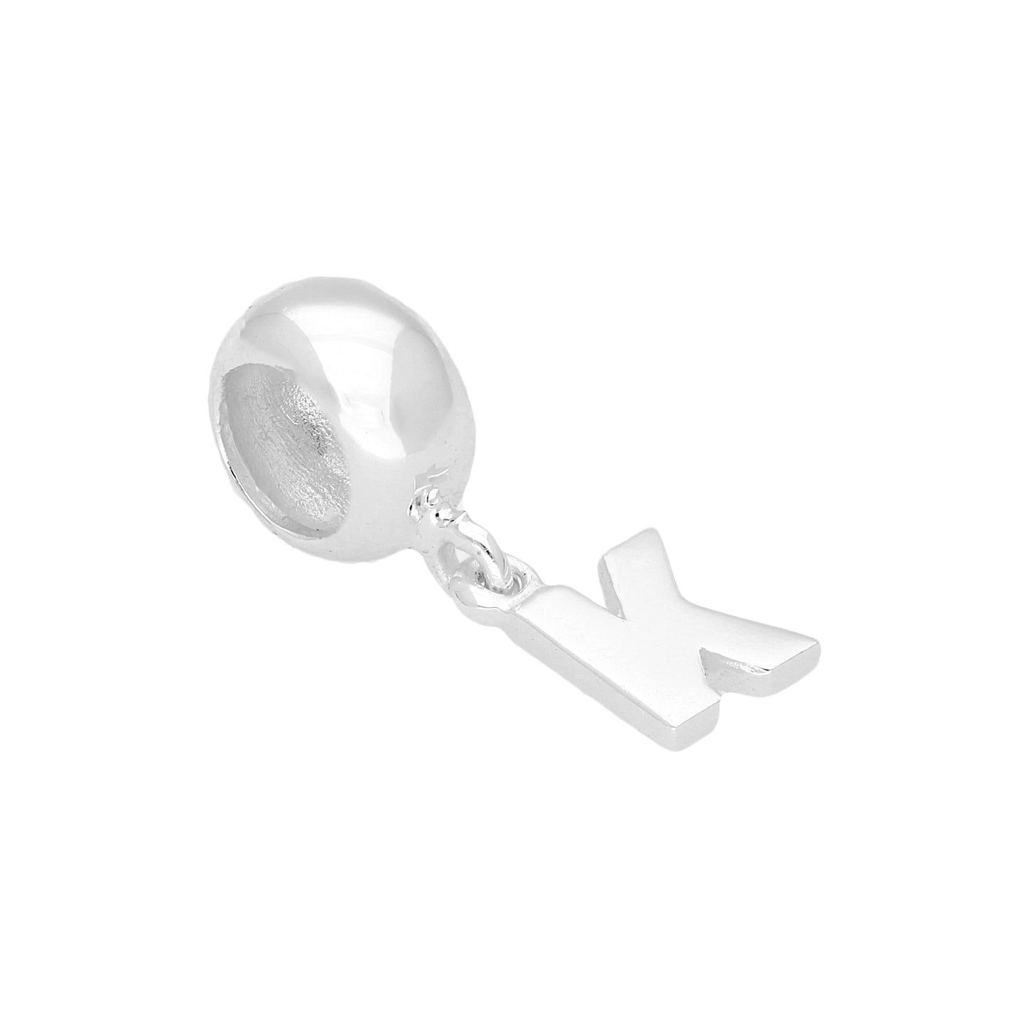 Sterling Silver Hanging Alphabet Letter Bead Charm A - Z