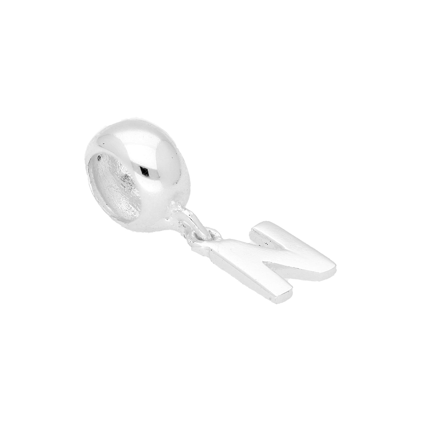 Sterling Silver Hanging Alphabet Letter Bead Charm A - Z