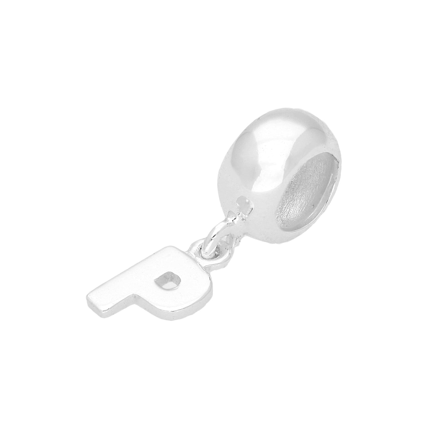 Sterling Silver Hanging Alphabet Letter Bead Charm A - Z