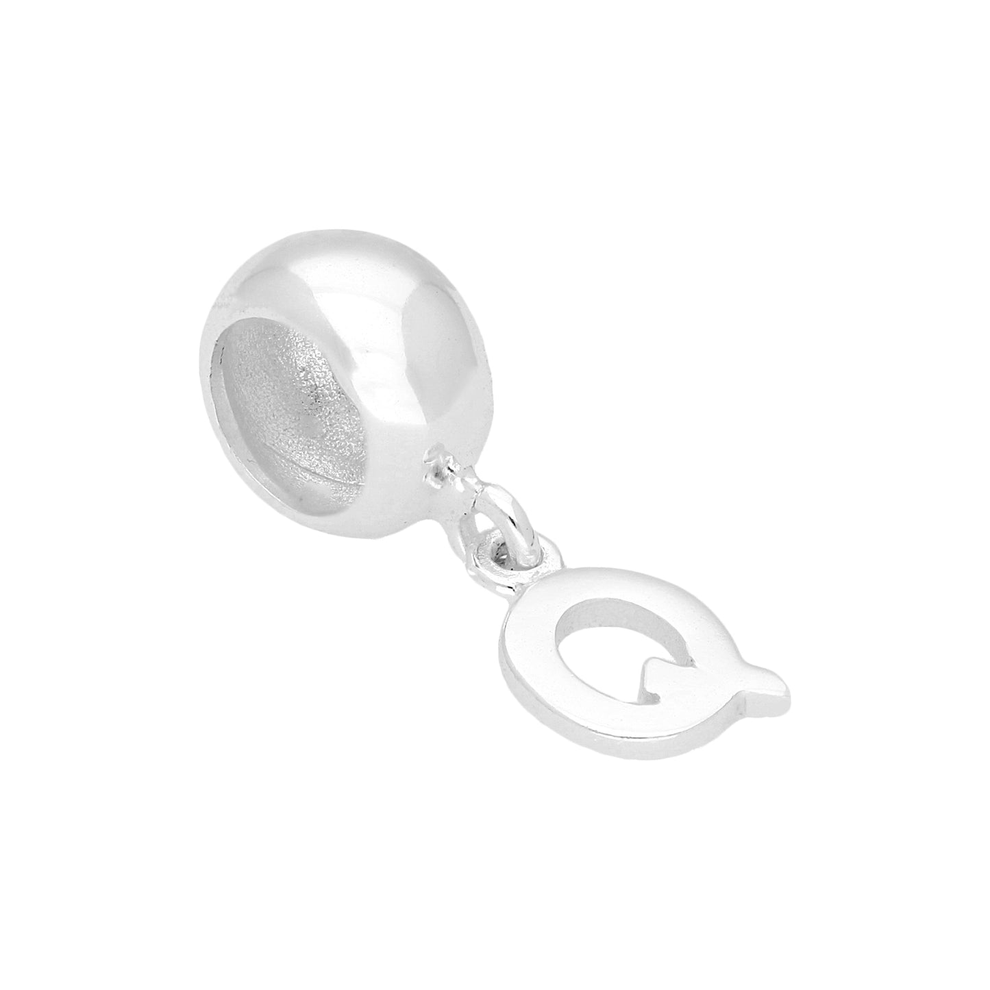 Sterling Silver Hanging Alphabet Letter Bead Charm A - Z