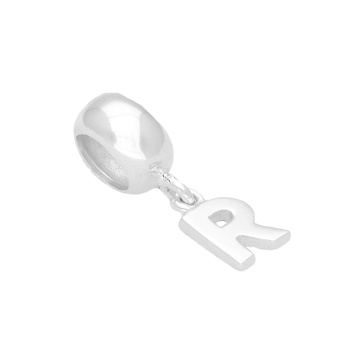 Sterling Silver Hanging Alphabet Letter Bead Charm A - Z