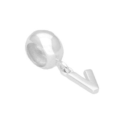 Sterling Silver Hanging Alphabet Letter Bead Charm A - Z