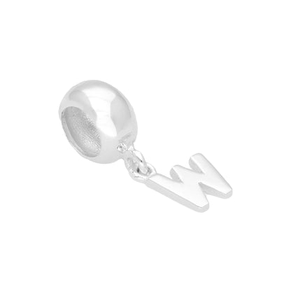 Sterling Silver Hanging Alphabet Letter Bead Charm A - Z