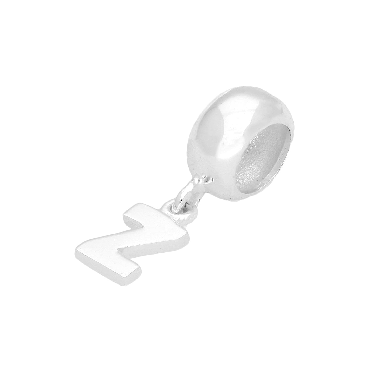 Sterling Silver Hanging Alphabet Letter Bead Charm A - Z