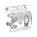 Sterling Silver & CZ Crystal Birthday Bead Charm 16th - 50th