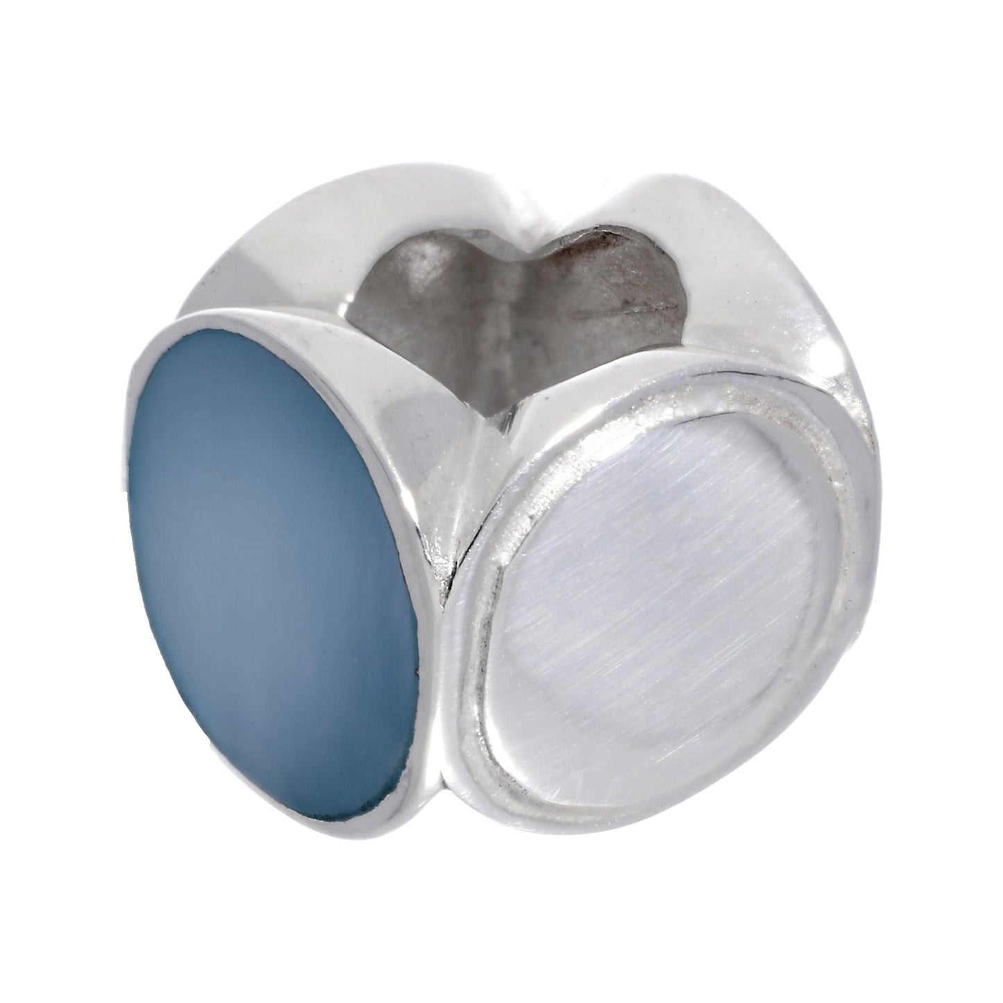 Sterling Silver & Blue Shell Hourglass Square Bead Charm