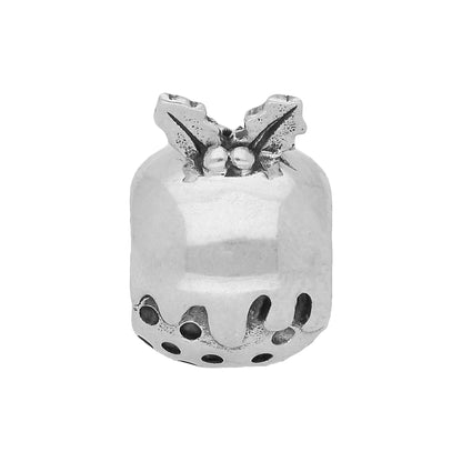 Sterling Silver Christmas Pudding Bead Charm