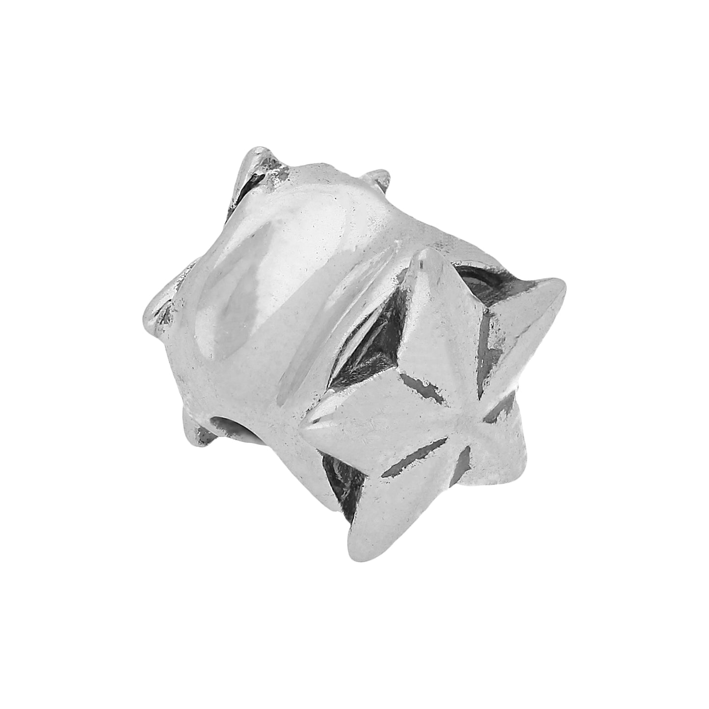 Sterling Silver Star Puffed Bead Charm