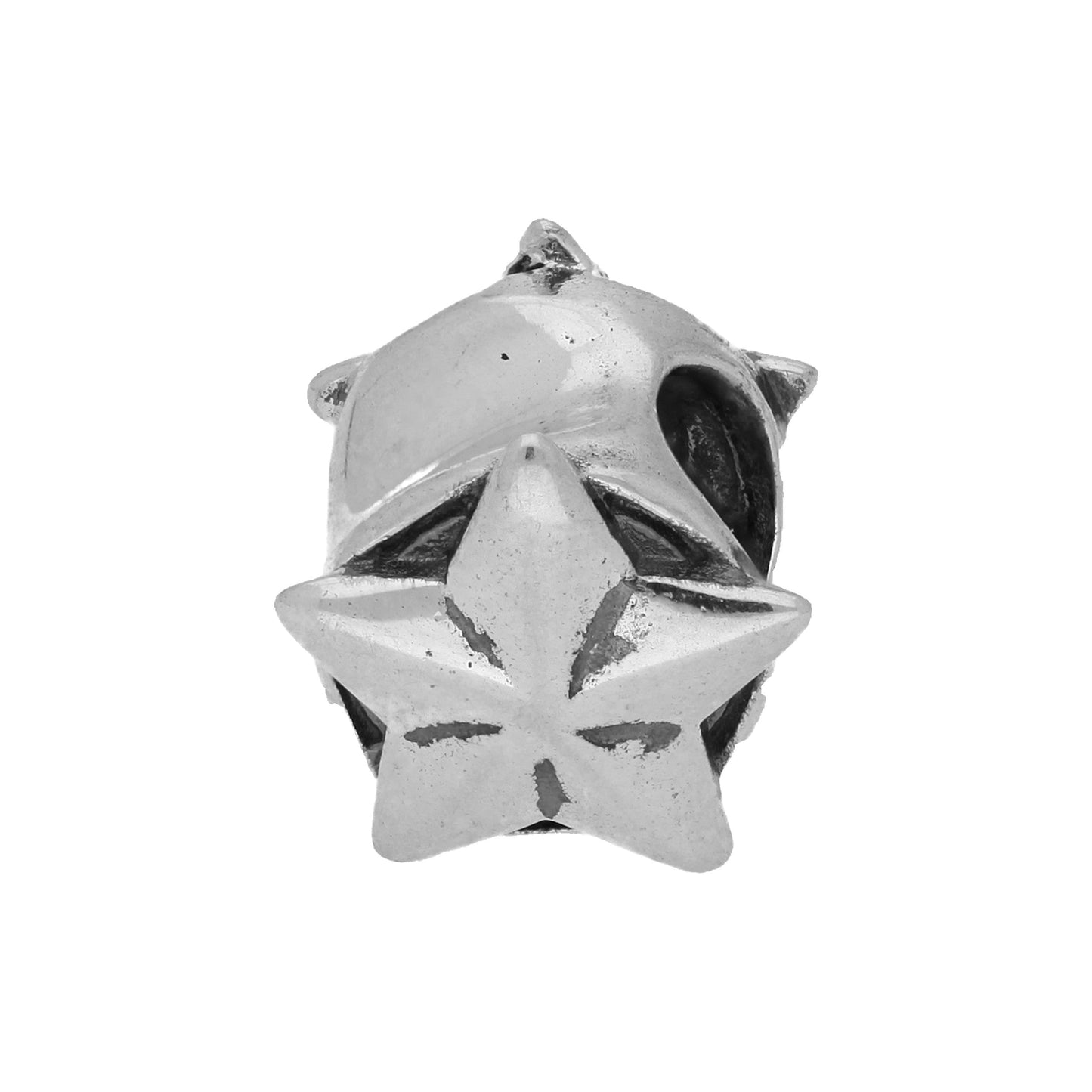 Sterling Silver Star Puffed Bead Charm