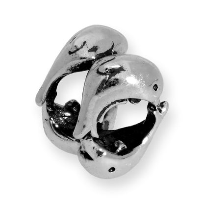 Sterling Silver Dolphins Bead Charm