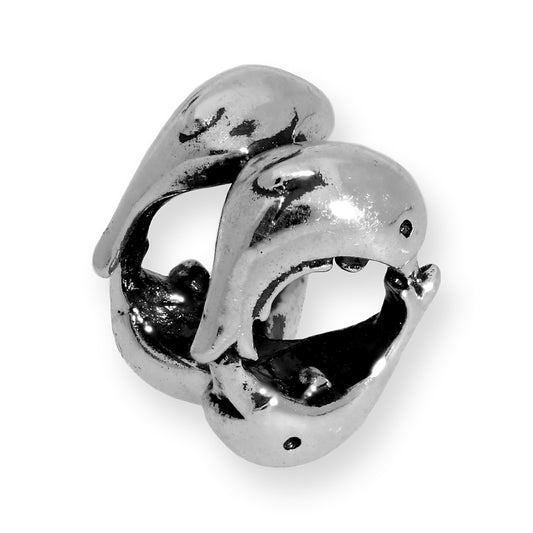 Sterling Silver Dolphins Bead Charm