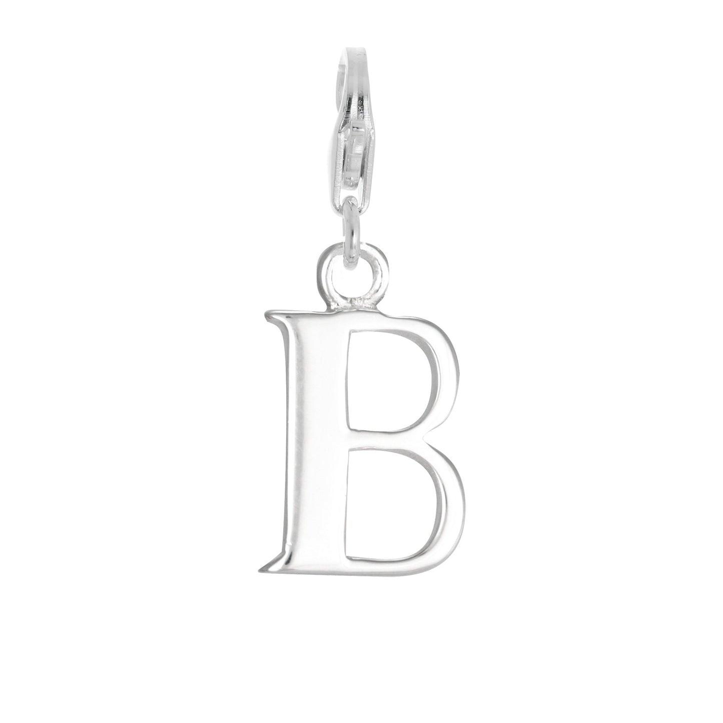 Sterling Silver Alphabet Letter A - Z Charm on Clip