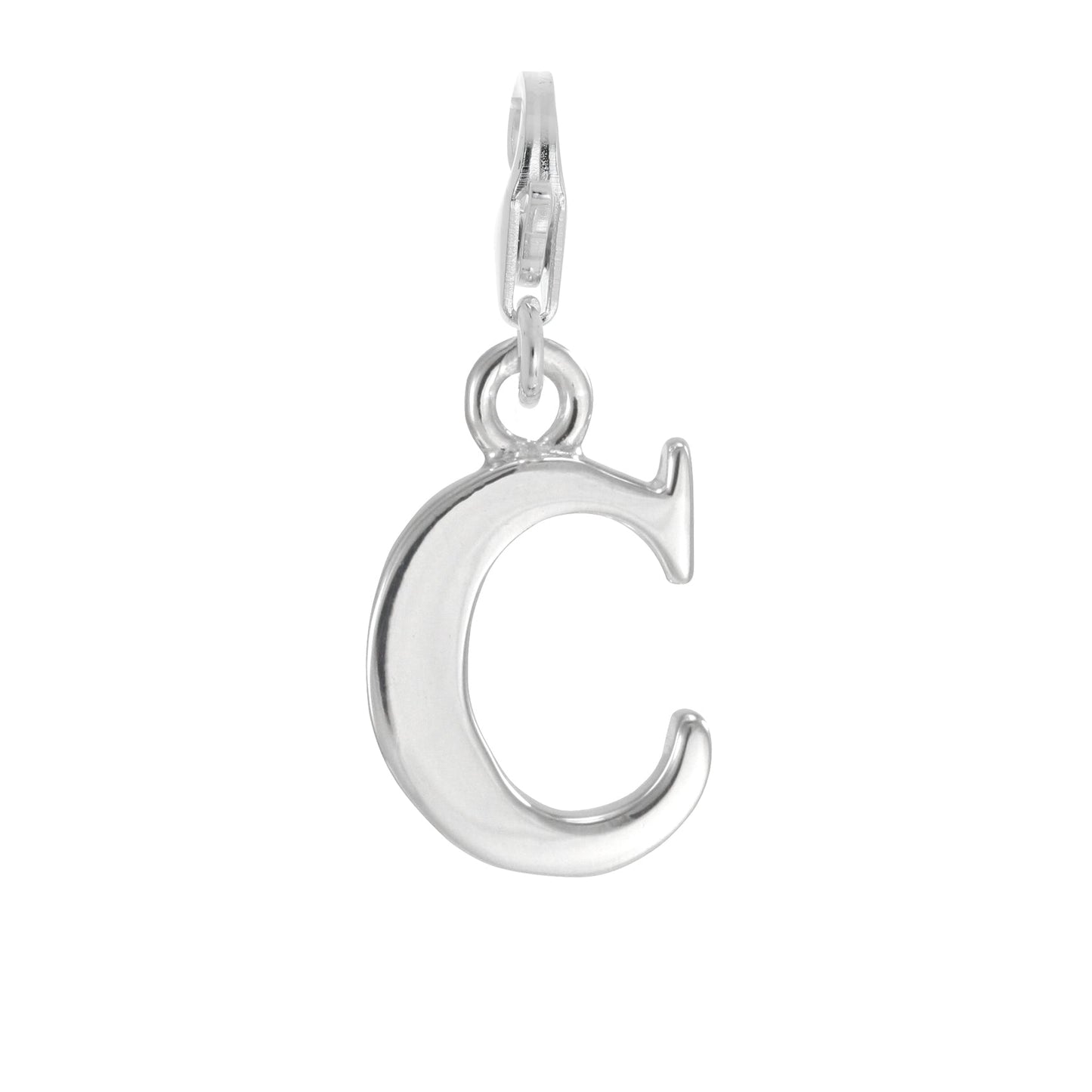 Sterling Silver Alphabet Letter A - Z Charm on Clip