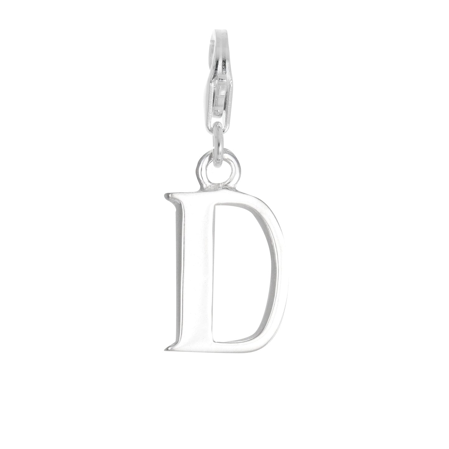 Sterling Silver Alphabet Letter A - Z Charm on Clip