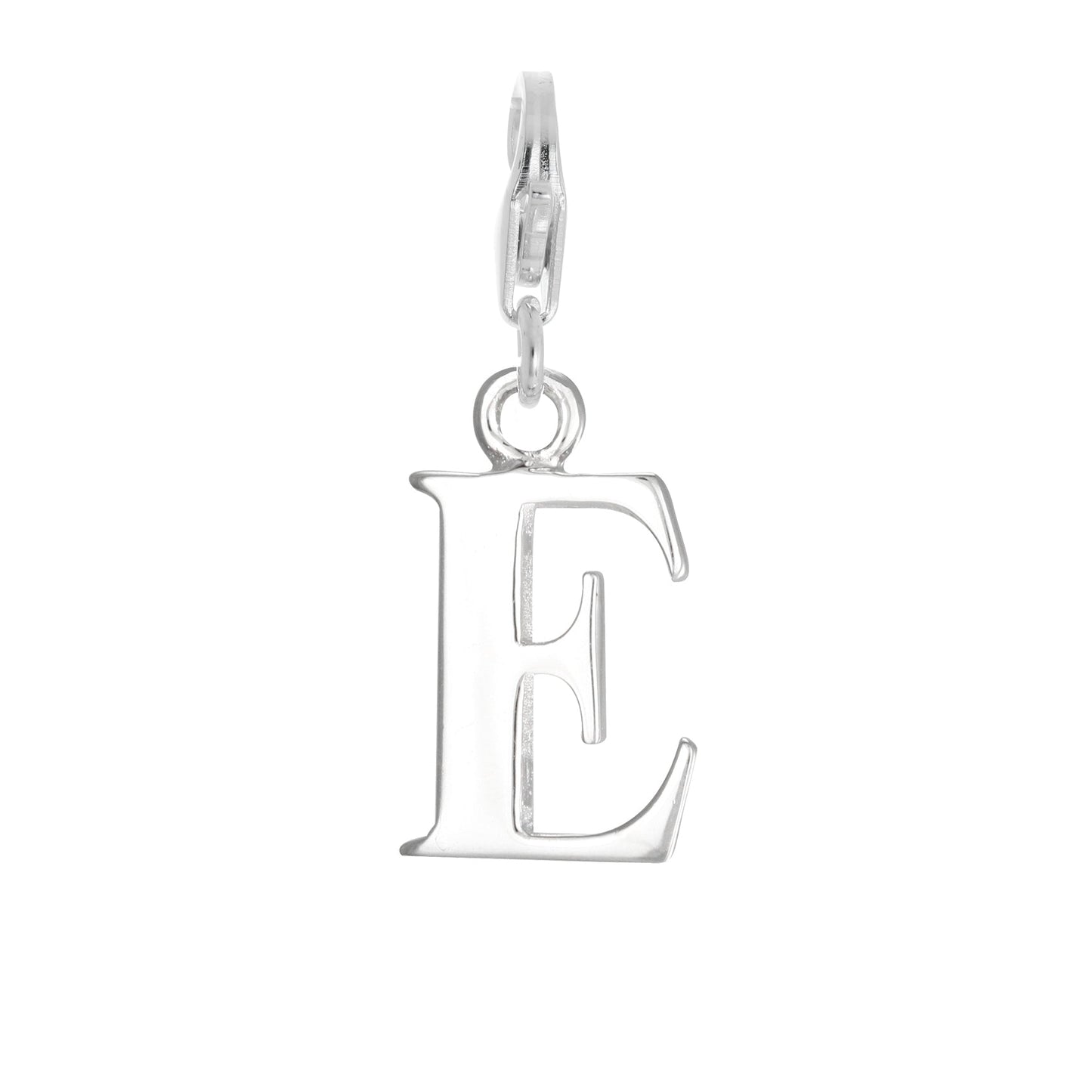 Sterling Silver Alphabet Letter A - Z Charm on Clip