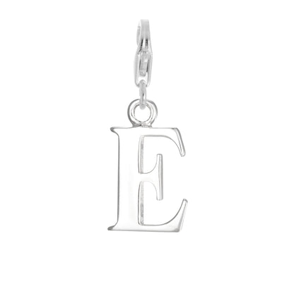 Sterling Silver Alphabet Letter A - Z Charm on Clip
