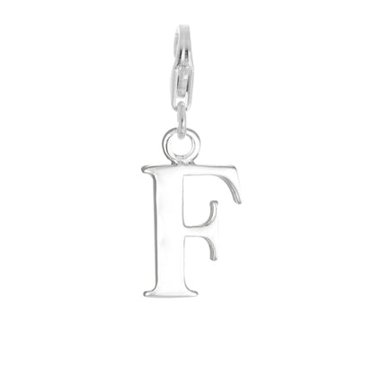 Sterling Silver Alphabet Letter A - Z Charm on Clip