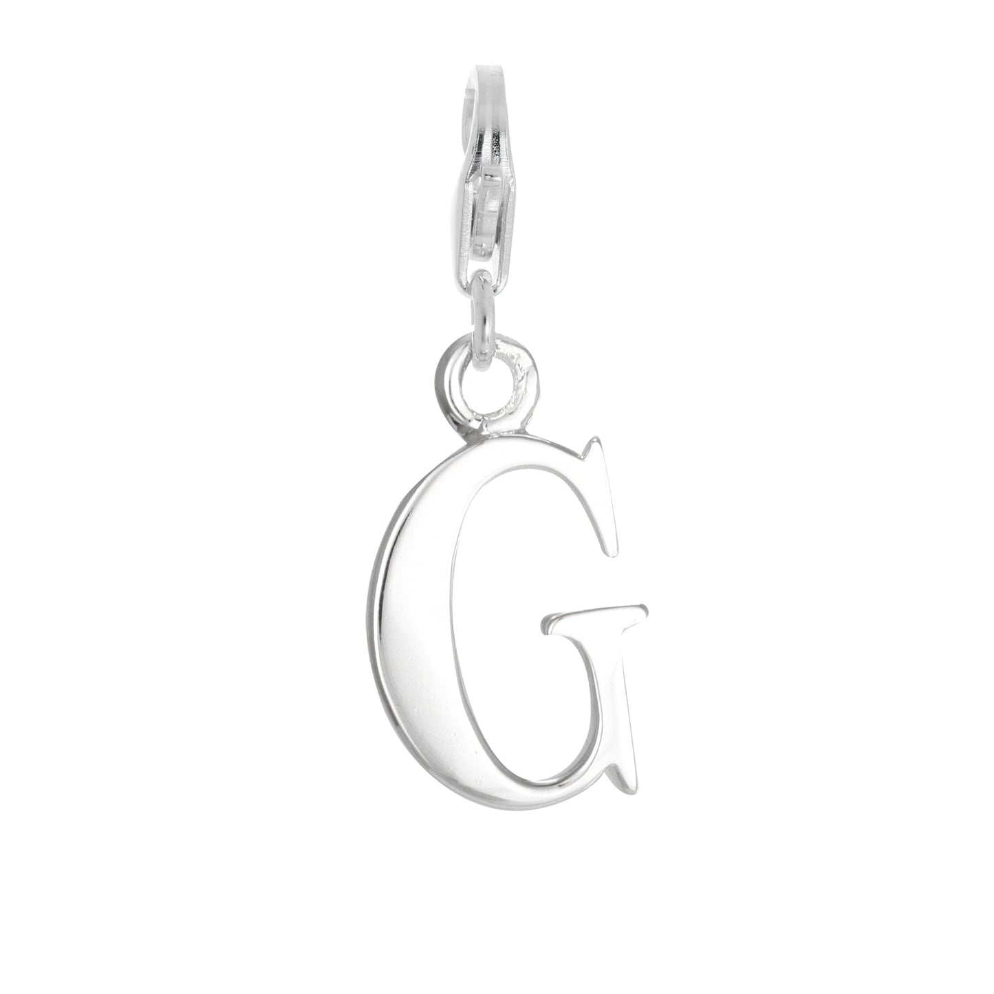 Sterling Silver Alphabet Letter A - Z Charm on Clip