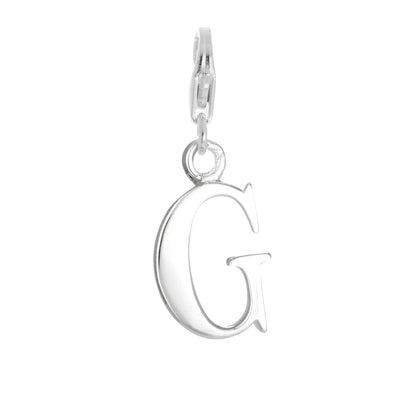 Sterling Silver Alphabet Letter A - Z Charm on Clip