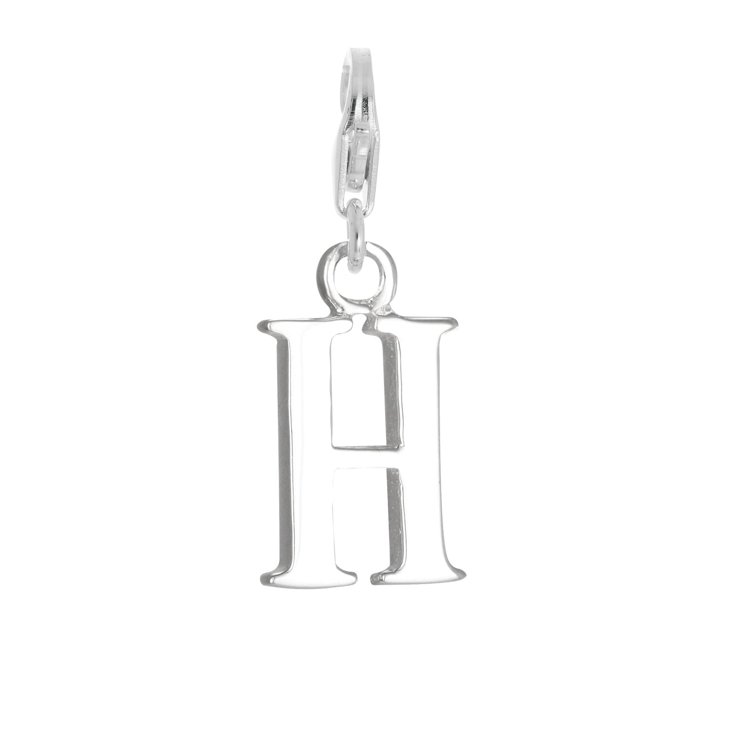 Sterling Silver Alphabet Letter A - Z Charm on Clip