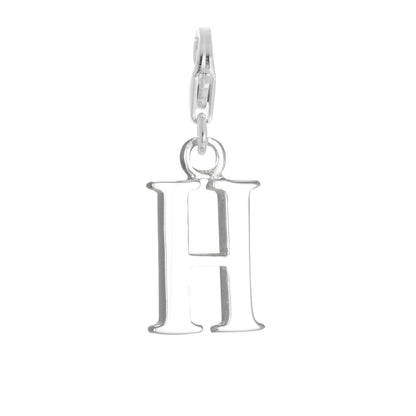 Sterling Silver Alphabet Letter A - Z Charm on Clip