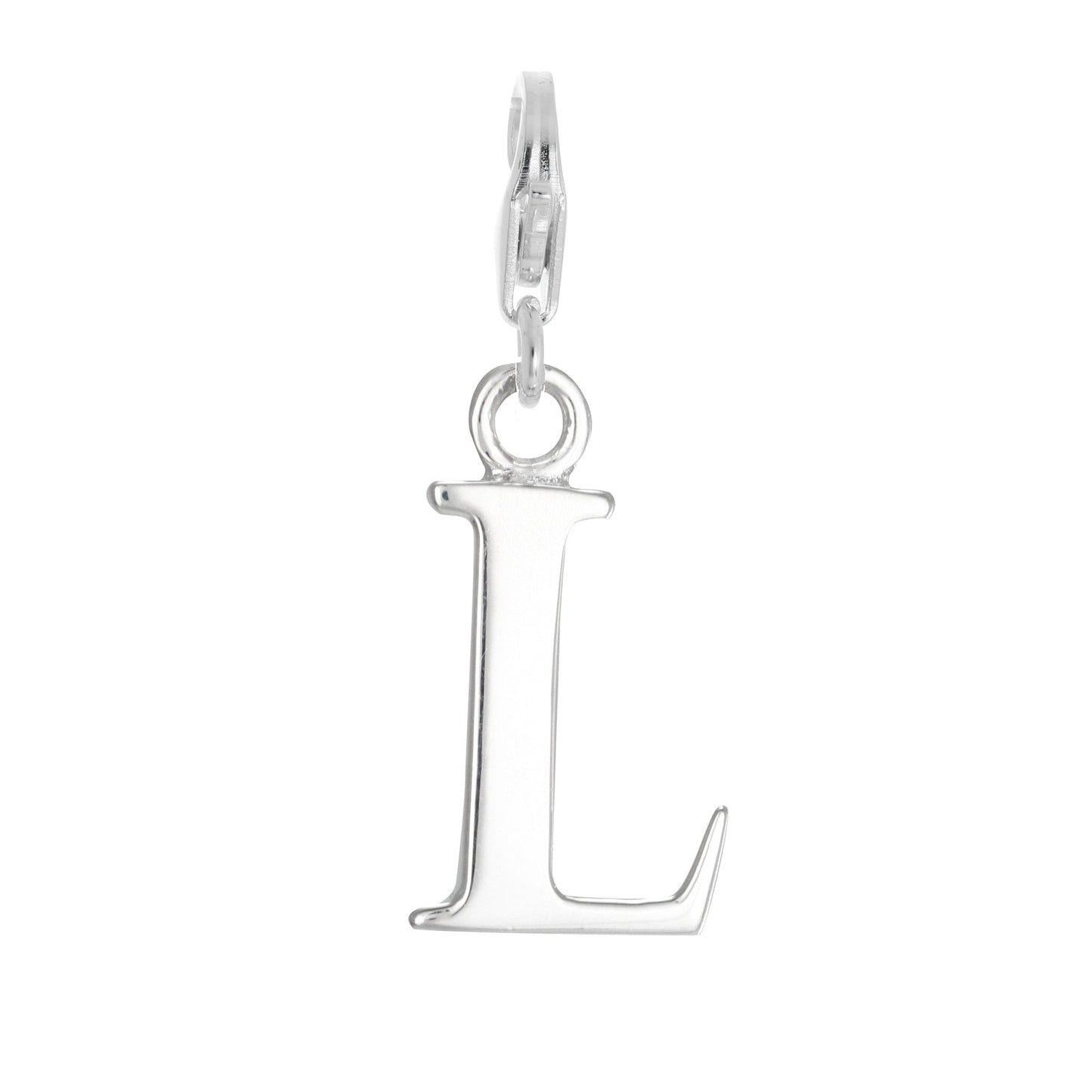 Sterling Silver Alphabet Letter A - Z Charm on Clip
