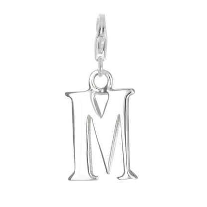 Sterling Silver Alphabet Letter A - Z Charm on Clip