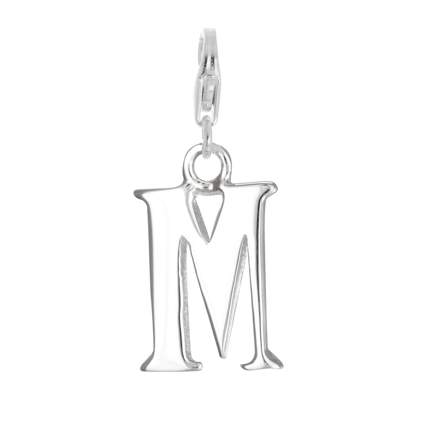 Sterling Silver Alphabet Letter A - Z Charm on Clip