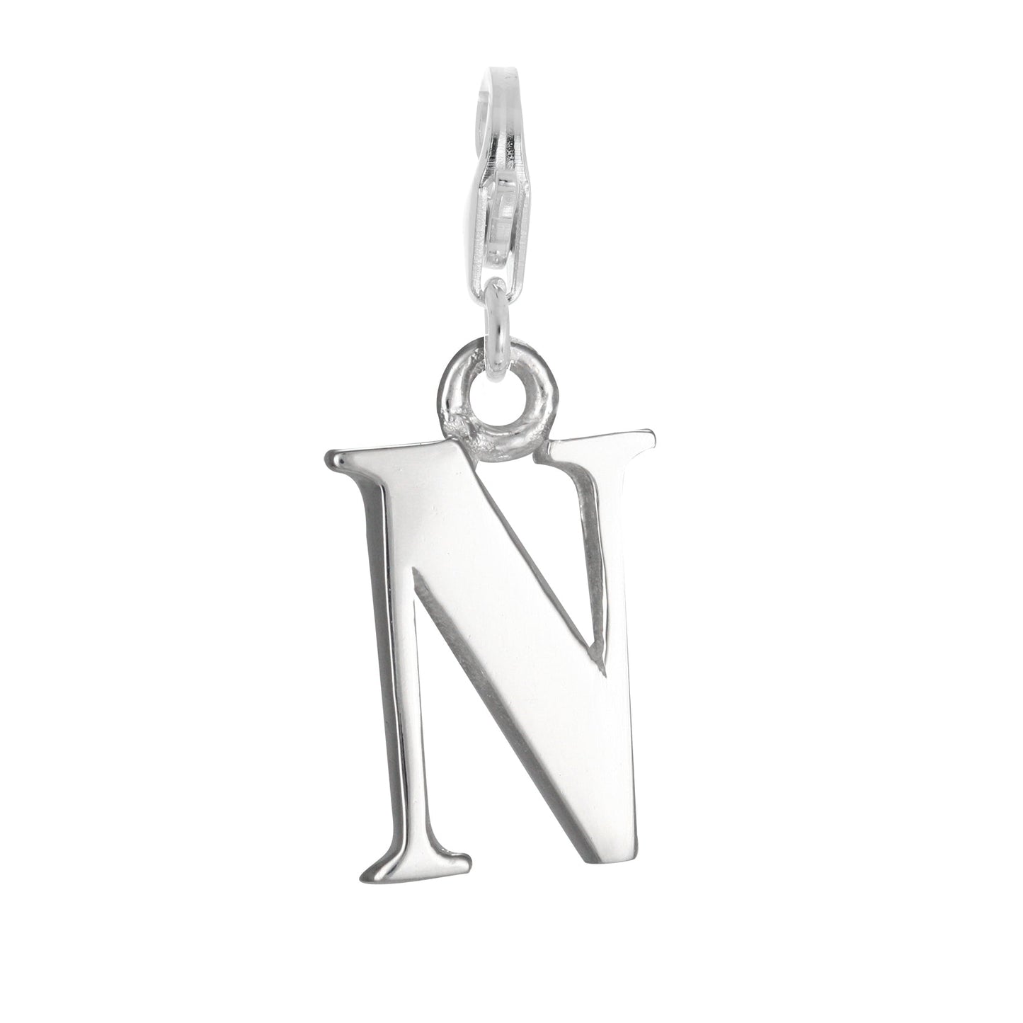 Sterling Silver Alphabet Letter A - Z Charm on Clip