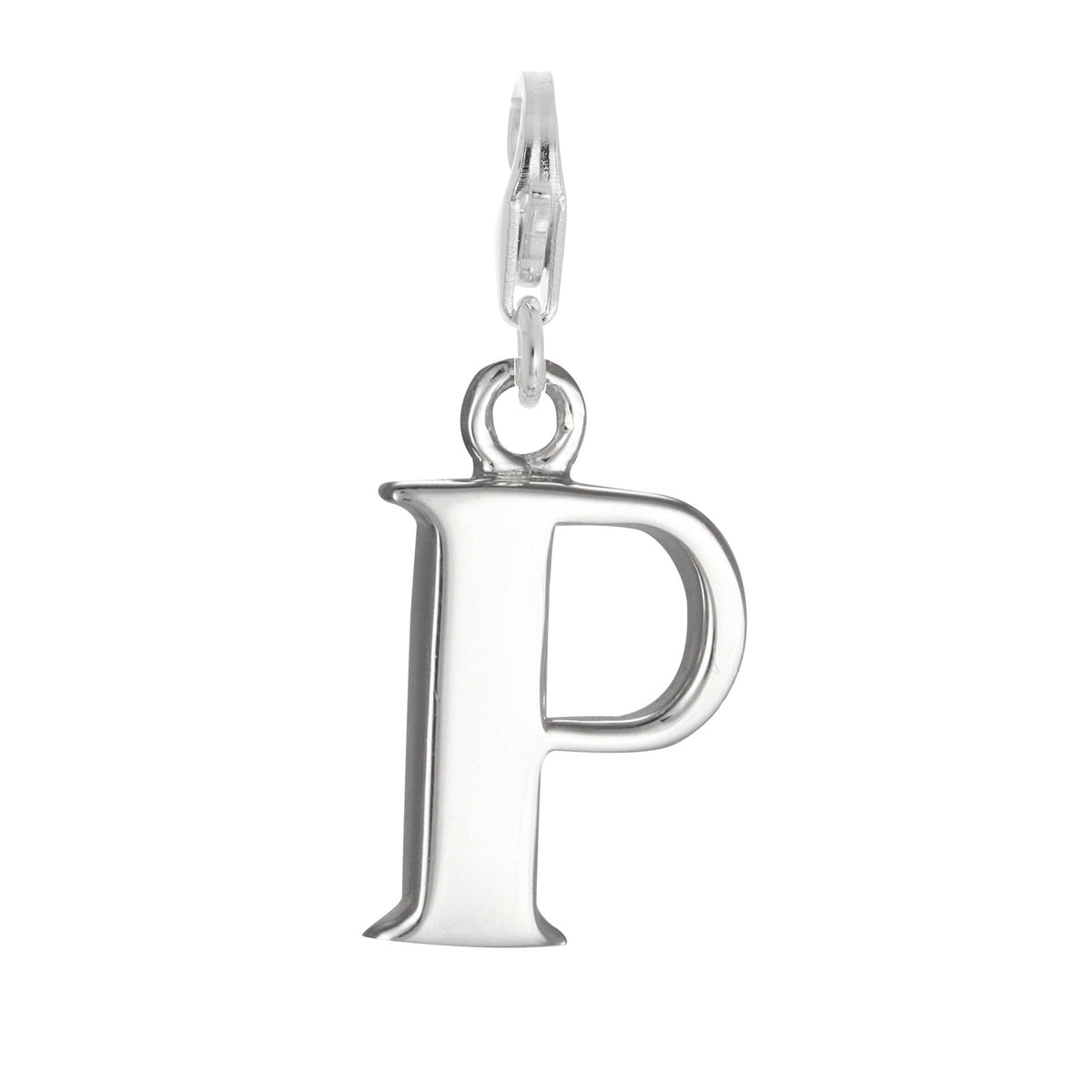 Sterling Silver Alphabet Letter A - Z Charm on Clip