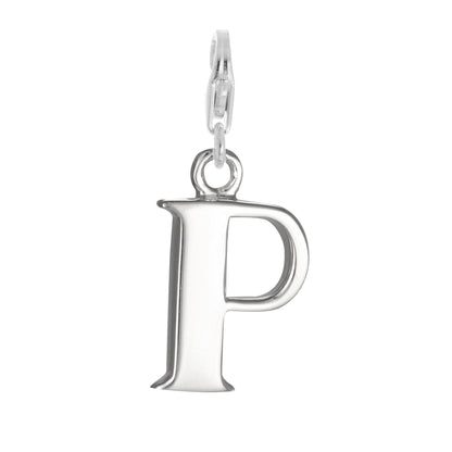 Sterling Silver Alphabet Letter A - Z Charm on Clip