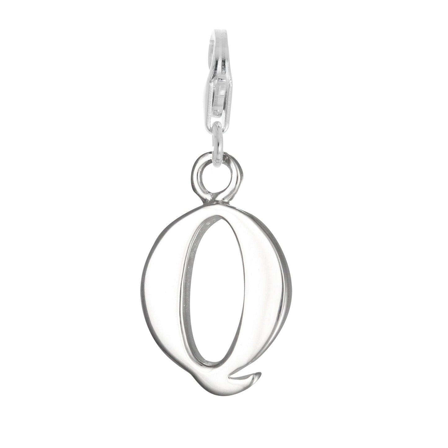 Sterling Silver Alphabet Letter A - Z Charm on Clip