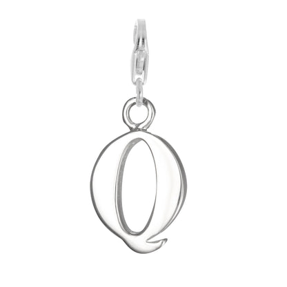 Sterling Silver Alphabet Letter A - Z Charm on Clip