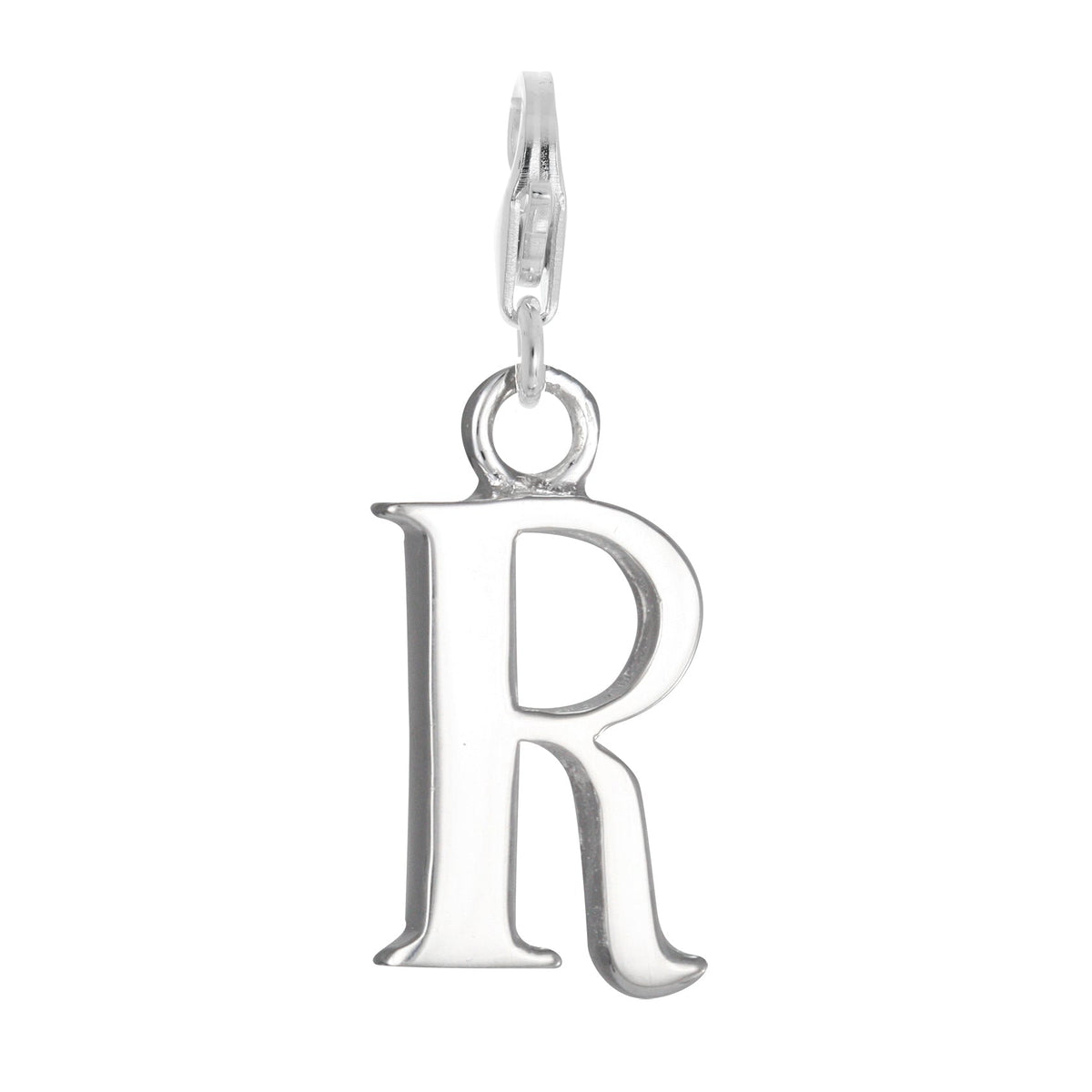 Sterling Silver Alphabet Letter A - Z Charm on Clip