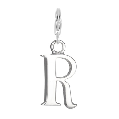 Sterling Silver Alphabet Letter A - Z Charm on Clip