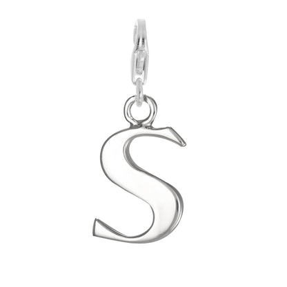 Sterling Silver Alphabet Letter A - Z Charm on Clip