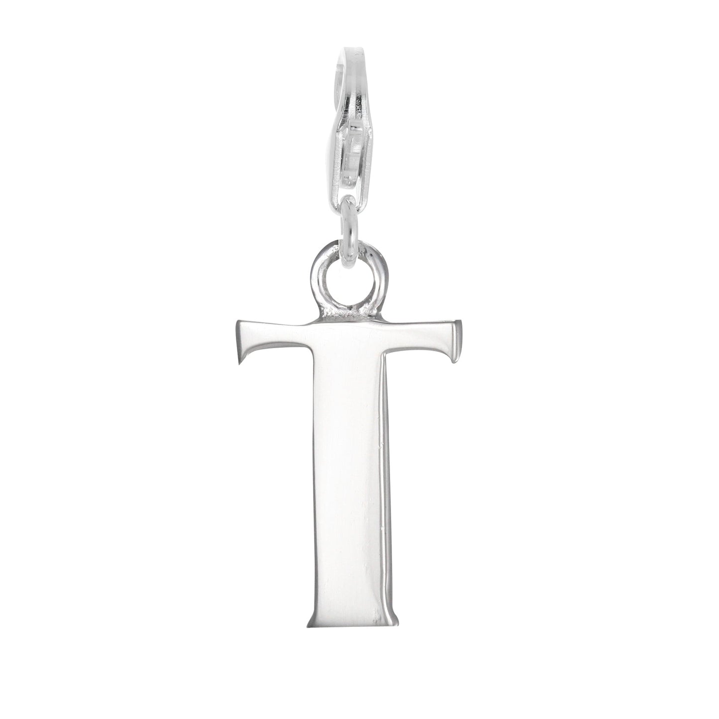 Sterling Silver Alphabet Letter A - Z Charm on Clip