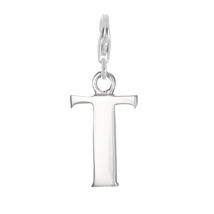 Sterling Silver Alphabet Letter A - Z Charm on Clip
